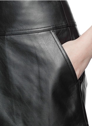 Detail View - Click To Enlarge - T BY ALEXANDER WANG - Box pleat leather skirt