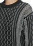 Detail View - Click To Enlarge - T BY ALEXANDER WANG - Honeycomb cable knit cotton blend sweater