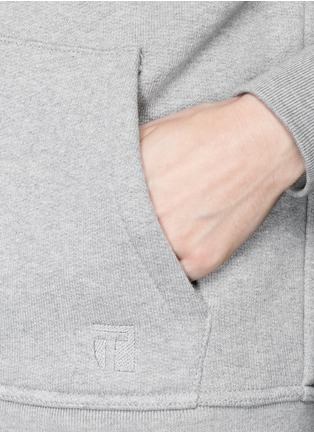 Detail View - Click To Enlarge - T BY ALEXANDER WANG - Heavy French terry logo zip hoodie
