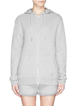 Main View - Click To Enlarge - T BY ALEXANDER WANG - Heavy French terry logo zip hoodie