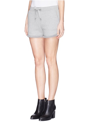 Front View - Click To Enlarge - T BY ALEXANDER WANG - Heavy French terry logo shorts