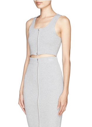 Front View - Click To Enlarge - T BY ALEXANDER WANG - Rib knit cropped tank top