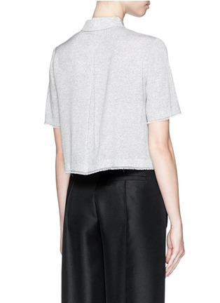 Back View - Click To Enlarge - T BY ALEXANDER WANG - Cropped silk collared shirt