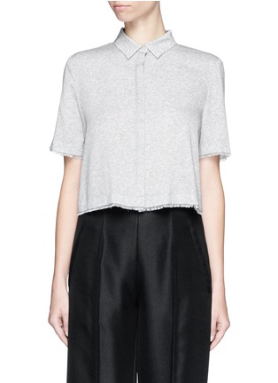 Main View - Click To Enlarge - T BY ALEXANDER WANG - Cropped silk collared shirt
