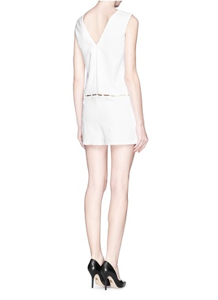 Back View - Click To Enlarge - EMILIO PUCCI - Cutout panel stretch crepe playsuit