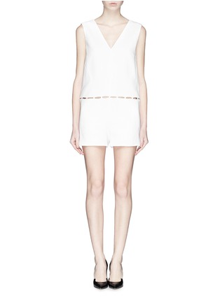 Main View - Click To Enlarge - EMILIO PUCCI - Cutout panel stretch crepe playsuit