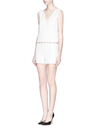 Figure View - Click To Enlarge - EMILIO PUCCI - Cutout panel stretch crepe playsuit