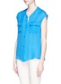 Front View - Click To Enlarge - EMILIO PUCCI - Cargo pocket silk shirt