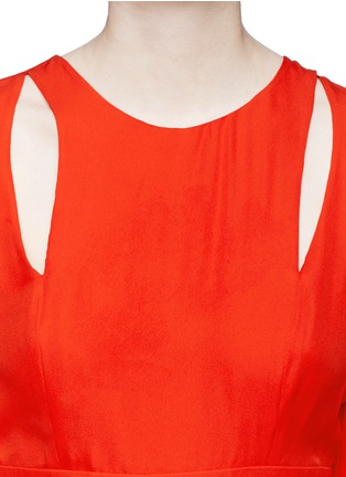 Detail View - Click To Enlarge - EMILIO PUCCI - Cutout shoulder silk georgette top