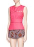 Front View - Click To Enlarge - EMILIO PUCCI - Cutout panel stretch crepe sleeveless top