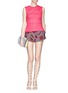 Figure View - Click To Enlarge - EMILIO PUCCI - Cutout panel stretch crepe sleeveless top