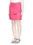 Front View - Click To Enlarge - EMILIO PUCCI - Rectangular cutout crepe pencil skirt