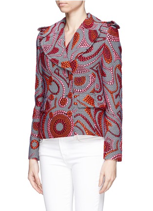 Front View - Click To Enlarge - EMILIO PUCCI - Dot swirl cloqué military jacket