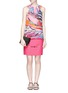 Figure View - Click To Enlarge - EMILIO PUCCI - Star feather print silk sleeveless blouse