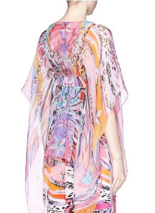 Back View - Click To Enlarge - EMILIO PUCCI - Star feather print silk chiffon blouse