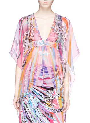 Main View - Click To Enlarge - EMILIO PUCCI - Star feather print silk chiffon blouse