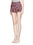 Front View - Click To Enlarge - EMILIO PUCCI - Dot swirl cloqué shorts
