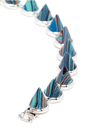 Detail View - Click To Enlarge - EDDIE BORGO - Marbled gemstone cone bracelet