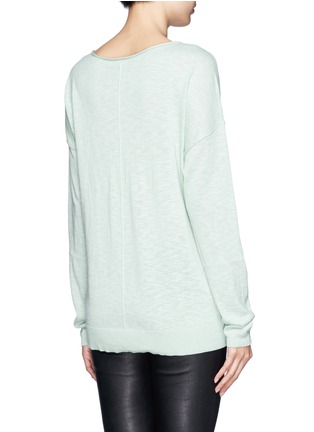 Back View - Click To Enlarge - VINCE - Centre seam bateau neck long-sleeve cotton sweater