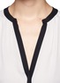Detail View - Click To Enlarge - VINCE - Contrast trim silk blouse