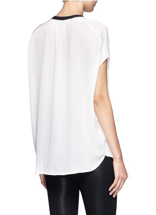 Back View - Click To Enlarge - VINCE - Contrast trim silk blouse