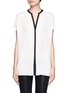 Main View - Click To Enlarge - VINCE - Contrast trim silk blouse