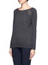 Front View - Click To Enlarge - VINCE - Sheer panel raglan sweater