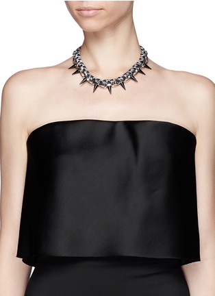 Figure View - Click To Enlarge - JOOMI LIM - Spike cotton braid chain necklace