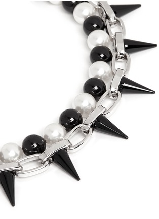 Detail View - Click To Enlarge - JOOMI LIM - Spike pearl double strand necklace