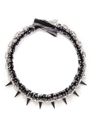 Main View - Click To Enlarge - JOOMI LIM - Skull spike cotton braid necklace