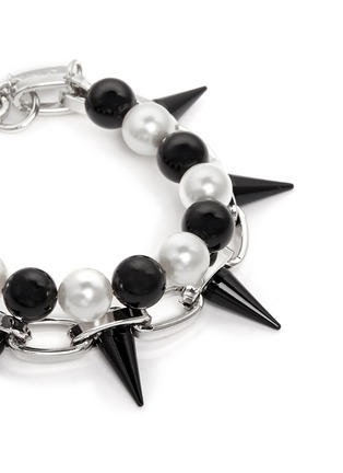 Detail View - Click To Enlarge - JOOMI LIM - Spike pearl double strand bracelet