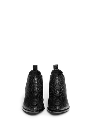 Figure View - Click To Enlarge - ALEXANDER WANG - 'Kori' cutout heel lizard embossed leather Chelsea boots
