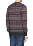 Back View - Click To Enlarge - WHITE MOUNTAINEERING - Contrast pattern stripe wool sweater