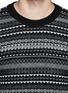 Detail View - Click To Enlarge - WHITE MOUNTAINEERING - Contrast patterned stripe wool sweater