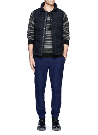 Figure View - Click To Enlarge - WHITE MOUNTAINEERING - Contrast patterned stripe wool sweater