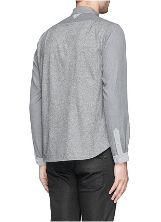 Back View - Click To Enlarge - WHITE MOUNTAINEERING - Felted knit back twill shirt