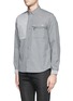 Front View - Click To Enlarge - WHITE MOUNTAINEERING - Felted knit back twill shirt