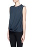 Front View - Click To Enlarge - LANVIN - Draped front sleeveless silk top