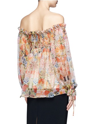 Back View - Click To Enlarge - ALEXANDER MCQUEEN - Printed silk chiffon blouse