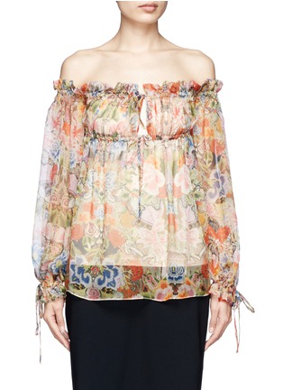 Main View - Click To Enlarge - ALEXANDER MCQUEEN - Printed silk chiffon blouse