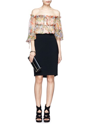 Figure View - Click To Enlarge - ALEXANDER MCQUEEN - Printed silk chiffon blouse