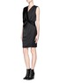 Front View - Click To Enlarge - HELMUT LANG - Coma sheen draped front blouson dress