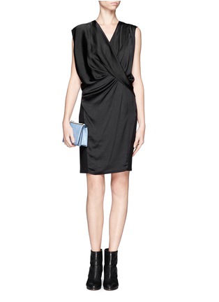 Figure View - Click To Enlarge - HELMUT LANG - Coma sheen draped front blouson dress