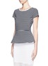 Front View - Click To Enlarge - THEORY - Panna striped peplum top