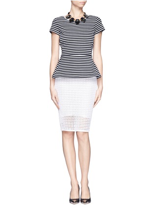 Figure View - Click To Enlarge - THEORY - Panna striped peplum top