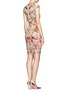 Back View - Click To Enlarge - ALEXANDER MCQUEEN - Printed cap sleeve body-con dress