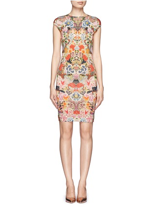 Main View - Click To Enlarge - ALEXANDER MCQUEEN - Printed cap sleeve body-con dress
