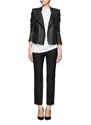 Figure View - Click To Enlarge - HELMUT LANG - Stretchy wool stovepipe pants