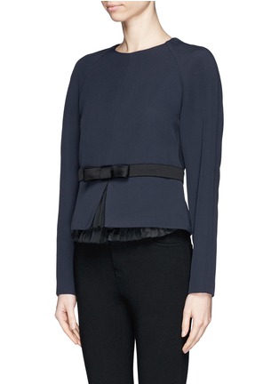 Front View - Click To Enlarge - CHLOÉ - Taffeta pleat underlay bow waistband top