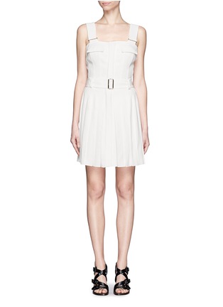 Main View - Click To Enlarge - ALEXANDER MCQUEEN - Belted pleat crepe dress